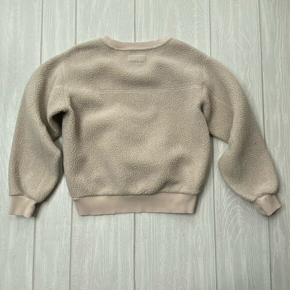 Everlane Women's Renew Cream Tan Sherpa Crewneck Pullover Sweatshirt Size XXS - Picture 3 of 8
